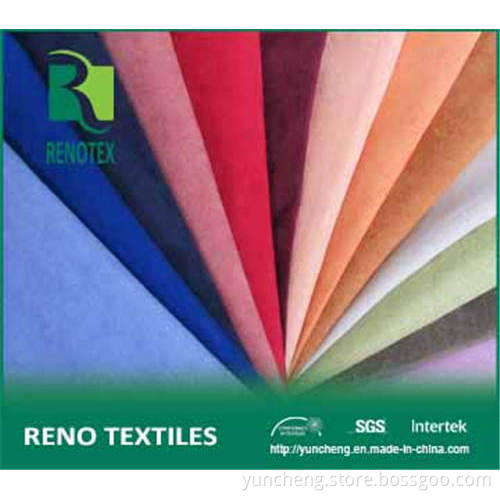 100%Polyester Solid Dyed 75dx225D Weft Woven Synthetic Suede Fabric